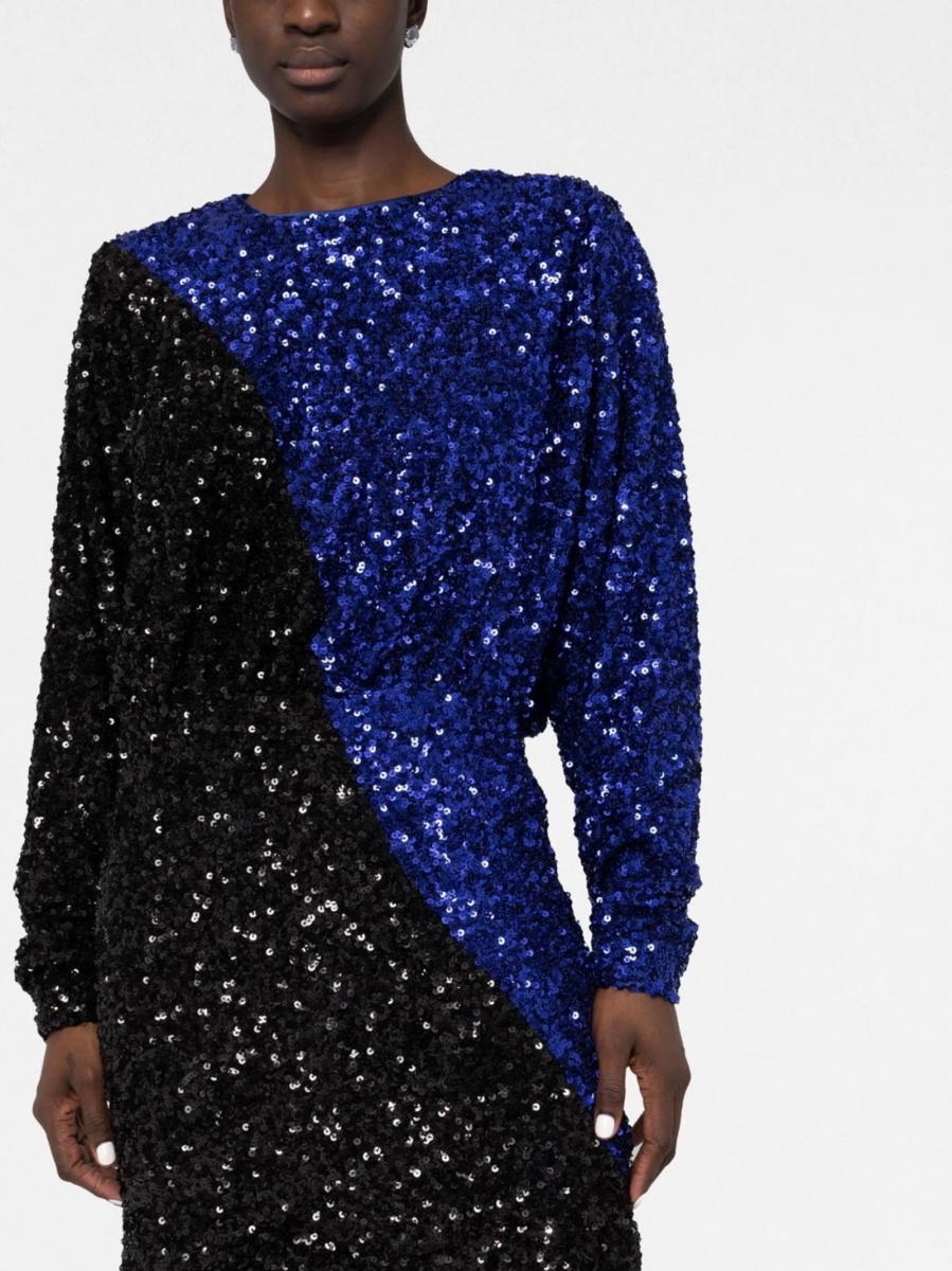 Rochie de ocazie ROTATE Birger Christensen albastra din spandex/elastan si poliester reciclat - Img 5