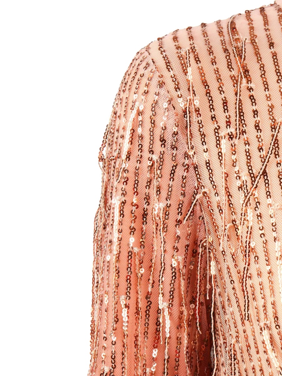 Rochie de seara Clips portocalie din elastan si polyester - Img 4
