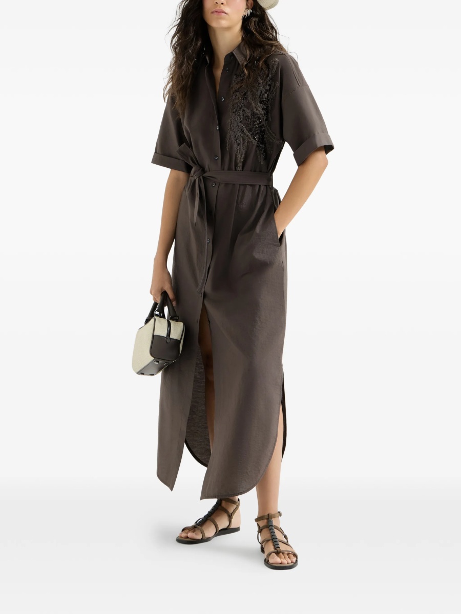 Rochie de zi Brunello Cucinelli maro - Img 2