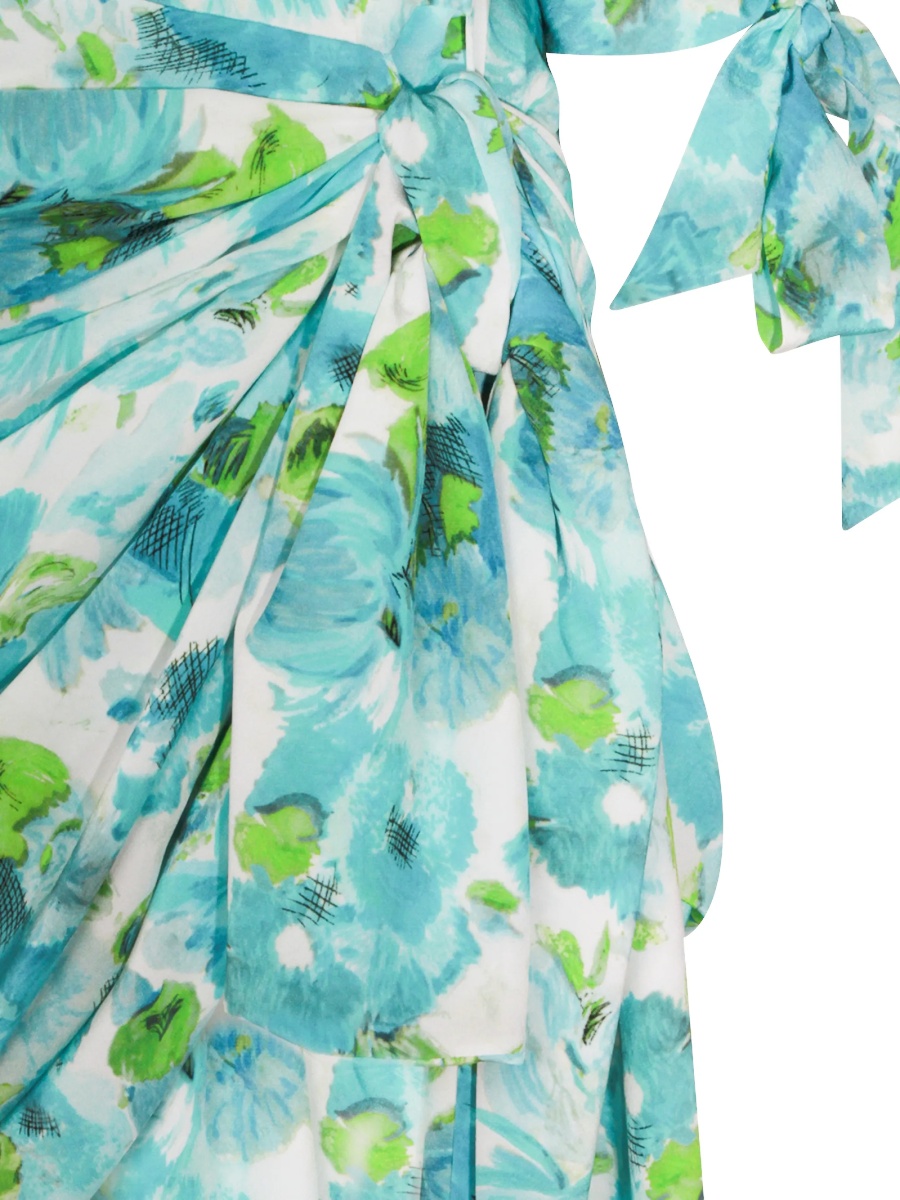 Rochie de zi Chloe albastra din matase - Img 3