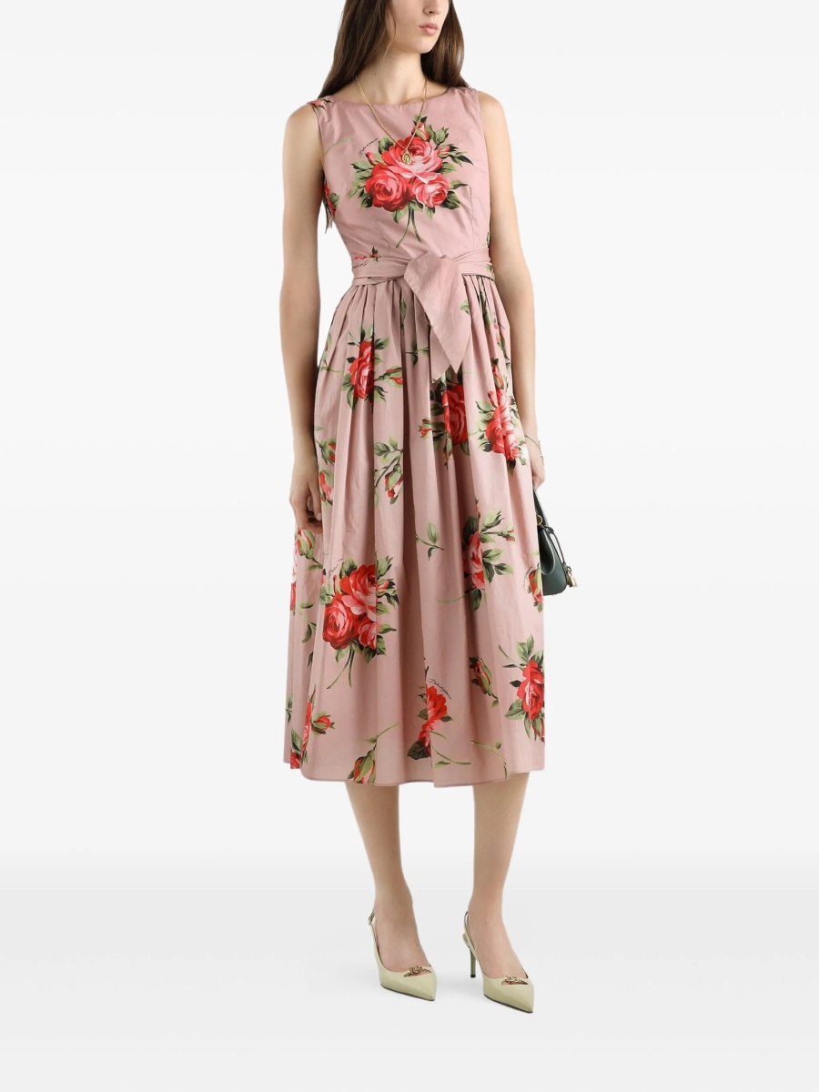 Rochie de zi Dolce &amp; Gabbana roz din bumbac - Img 2