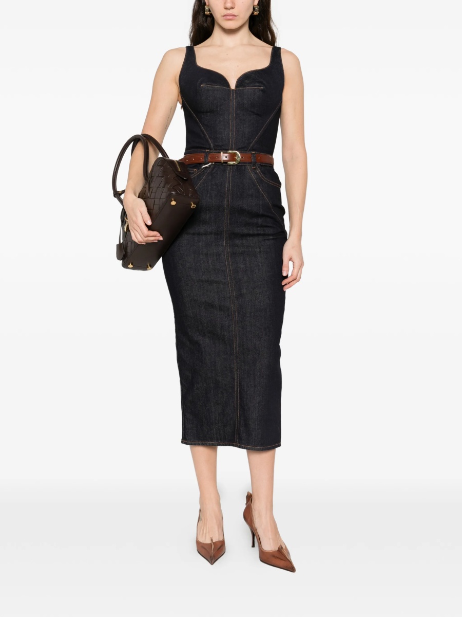 Rochie de zi Givenchy albastra din bumbac si spandex/elastan - Img 2