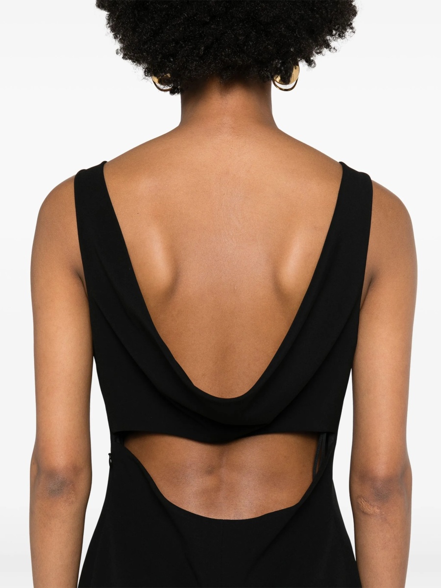 Rochie de zi Givenchy neagra din acetat si vascoza - Img 5