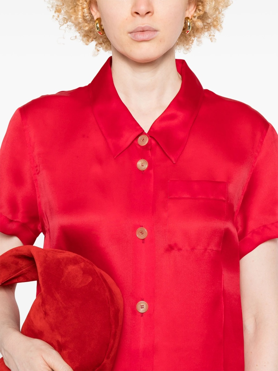 Rochie de zi Khaite rosie din matase - Img 5