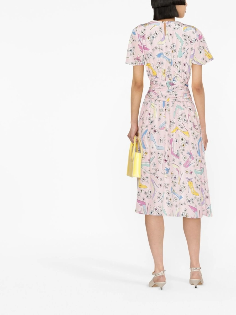 Rochie de zi LOVE Moschino roz din matase - Img 4