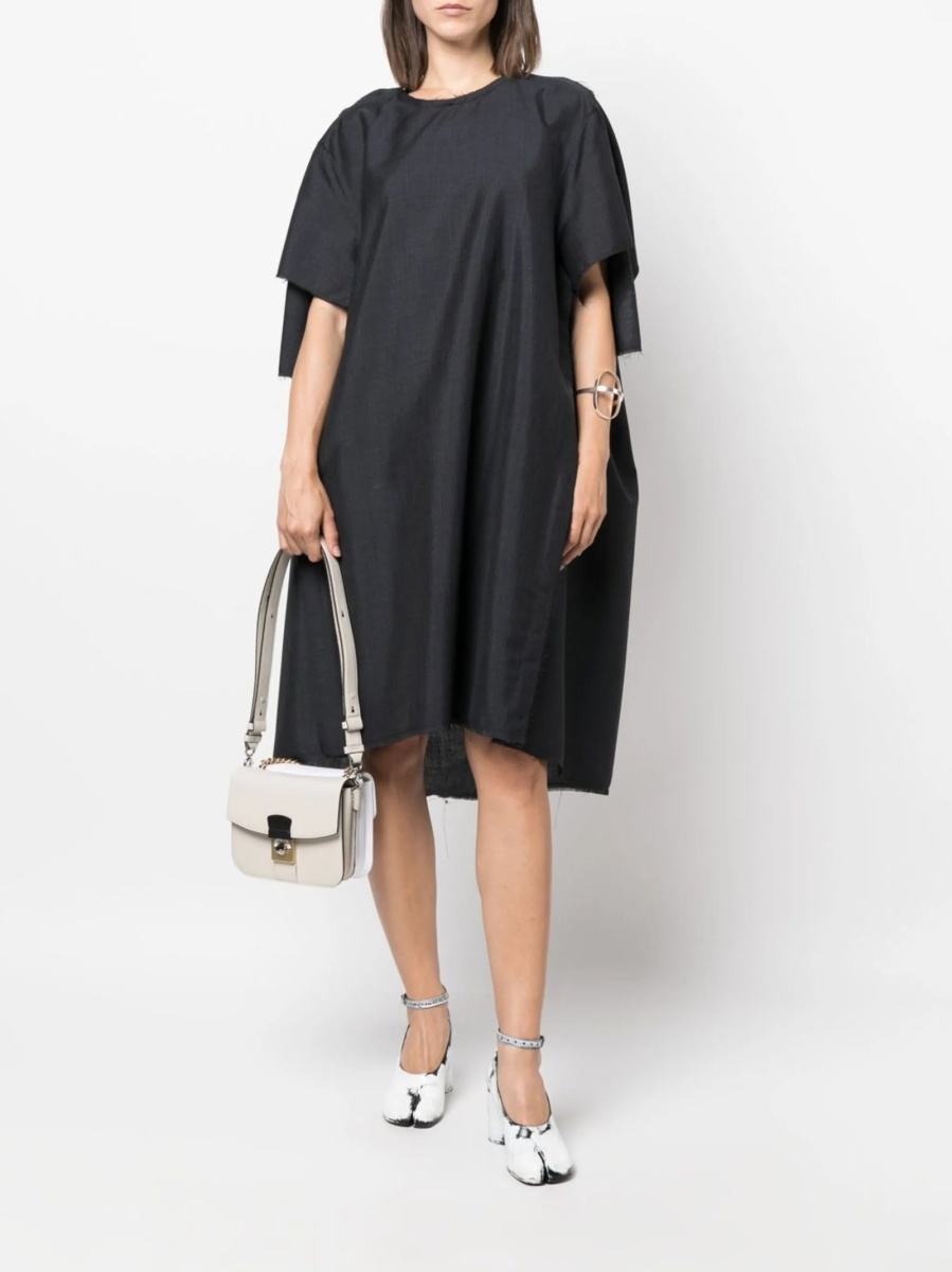 Rochie de zi Maison Margiela gri din mohair si lana - Img 2