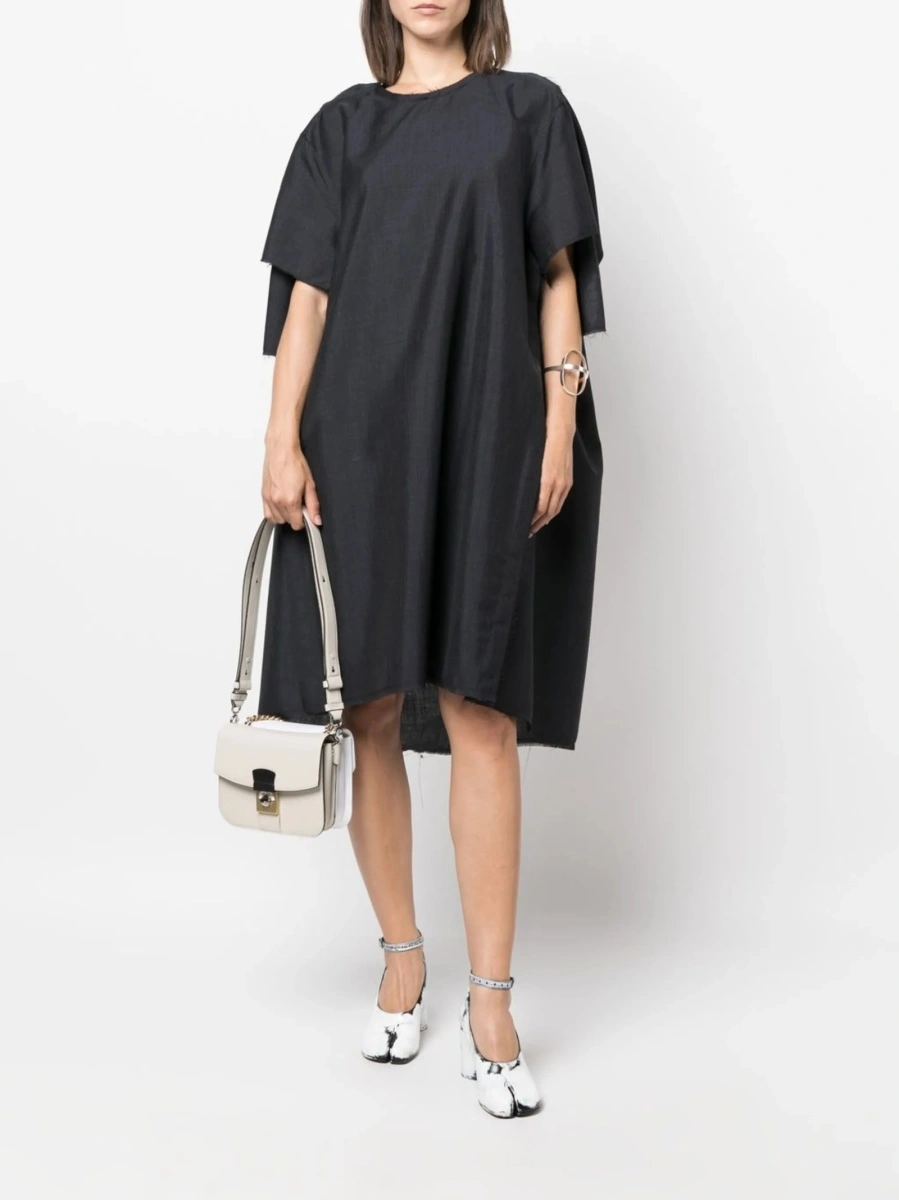 Rochie de zi Maison Margiela gri din mohair si lana - Img 2