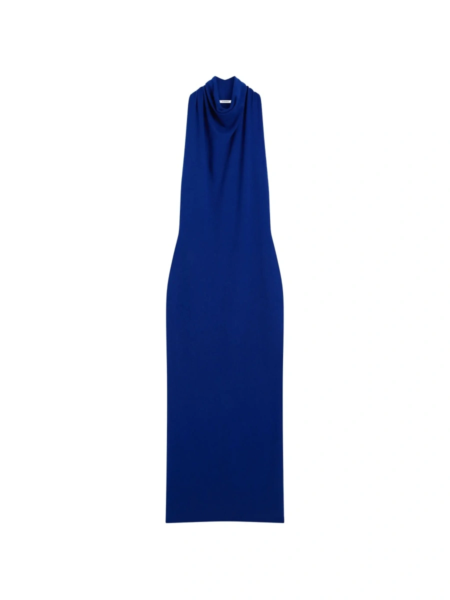 Rochie lunga Givenchy albastra din lana - Img 8