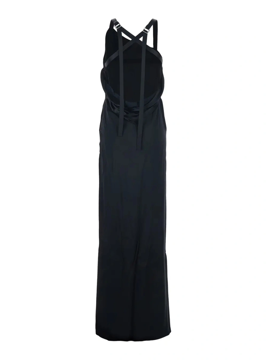 Rochie lunga THE ATTICO neagra din vascoza - Img 2