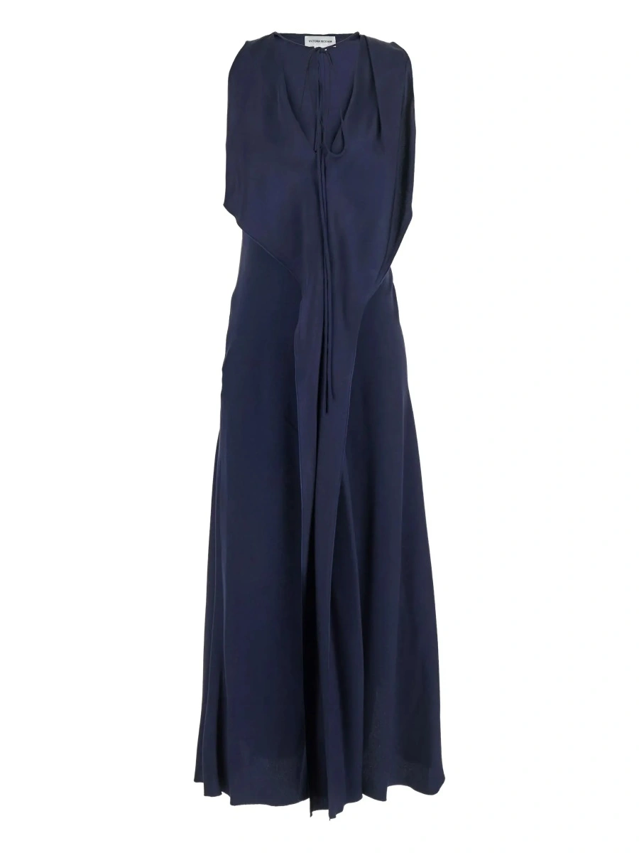 Rochie lunga Victoria Beckham albastra - Img 6