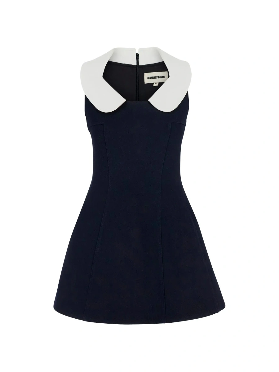 Rochie SHUSHU/TONG albastra din lana - Img 6