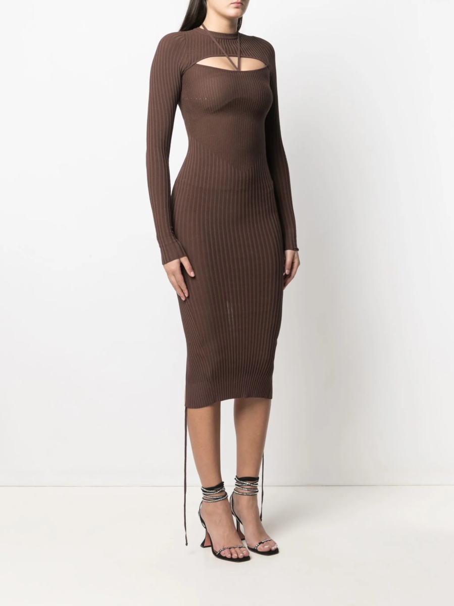 Rochie tricotata ANDREADAMO maro - Img 3