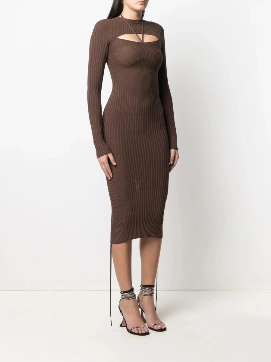 Rochie tricotata ANDREADAMO maro - Img 3