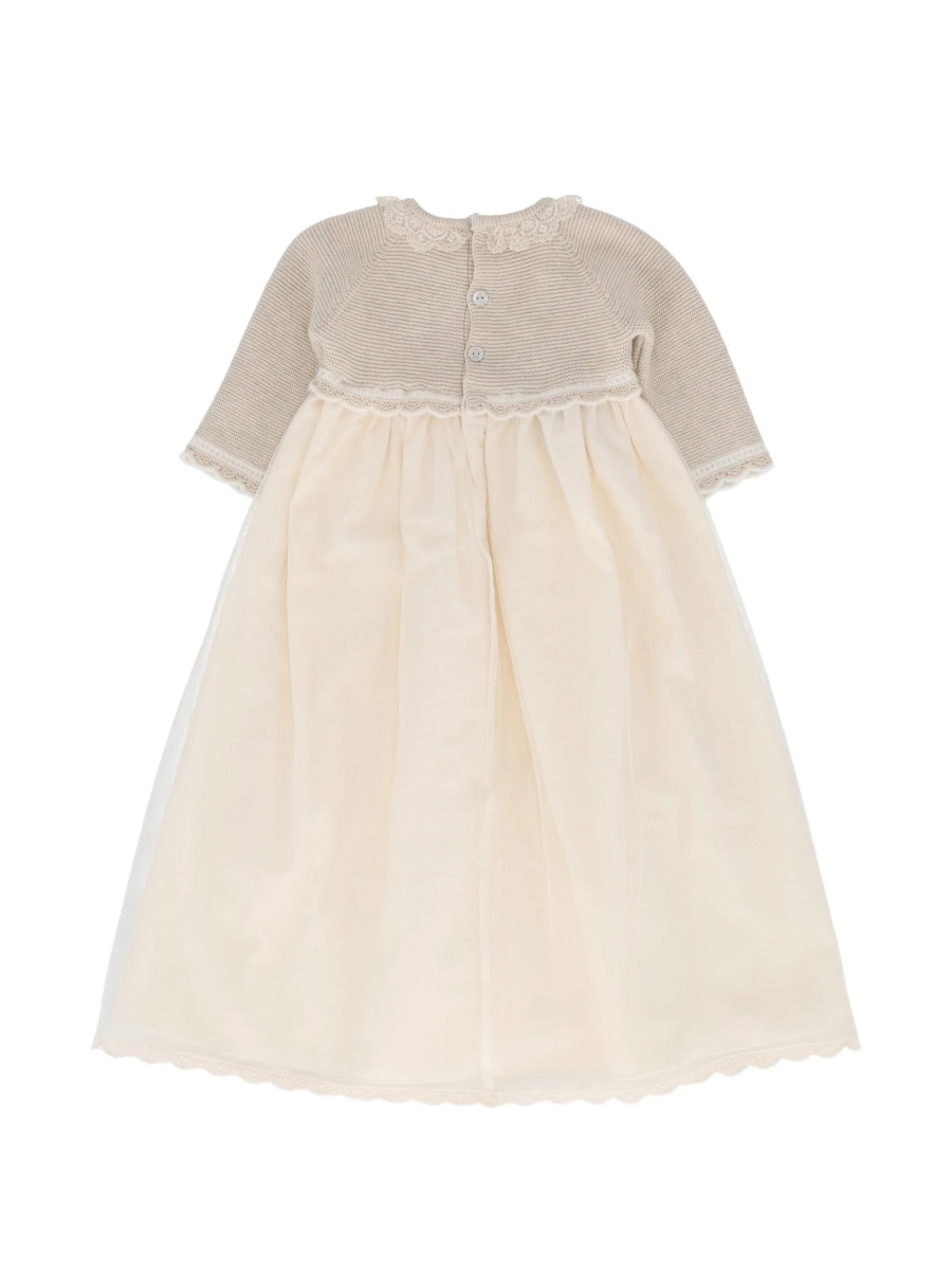Rochie tricotata Paz Rodriguez neutra din bumbac si casmir - Img 2