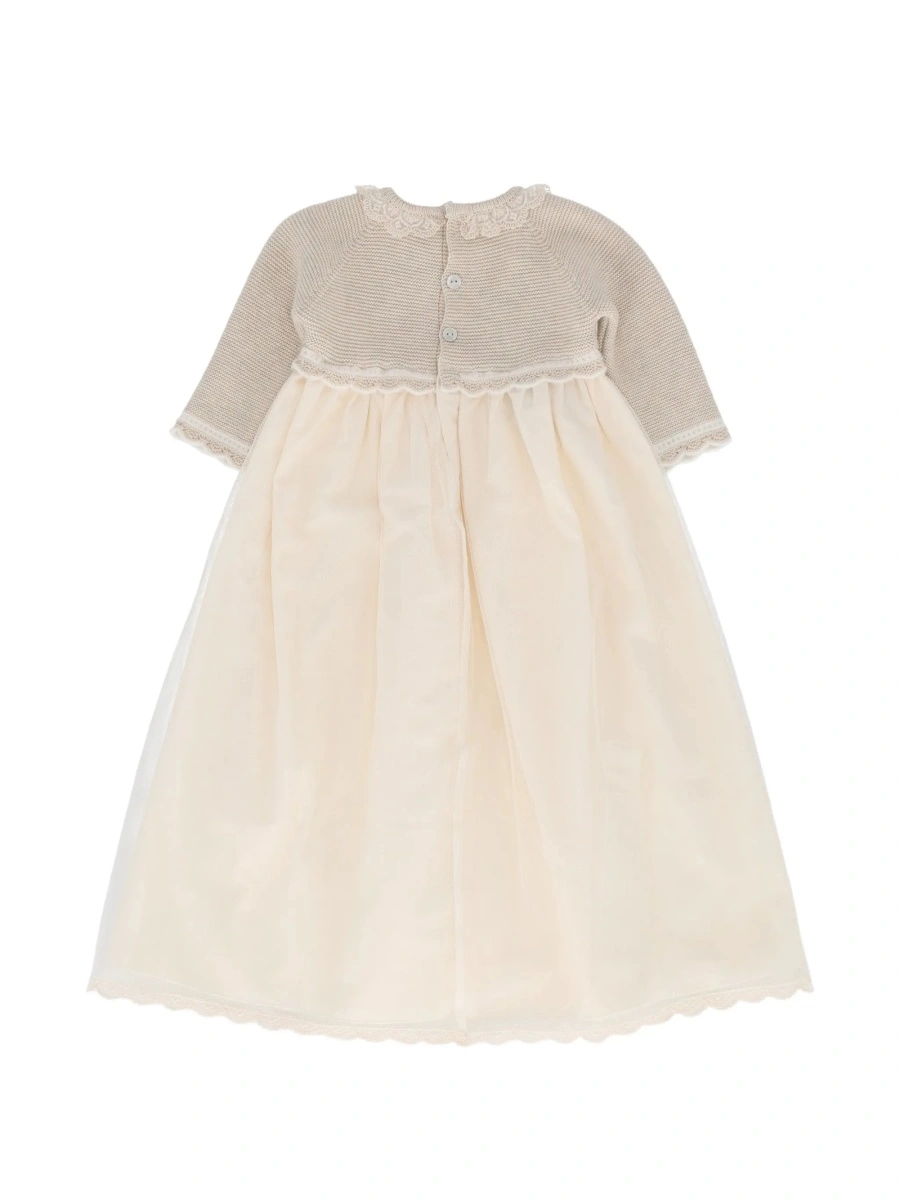 Rochie tricotata Paz Rodriguez neutra din bumbac si casmir - Img 2
