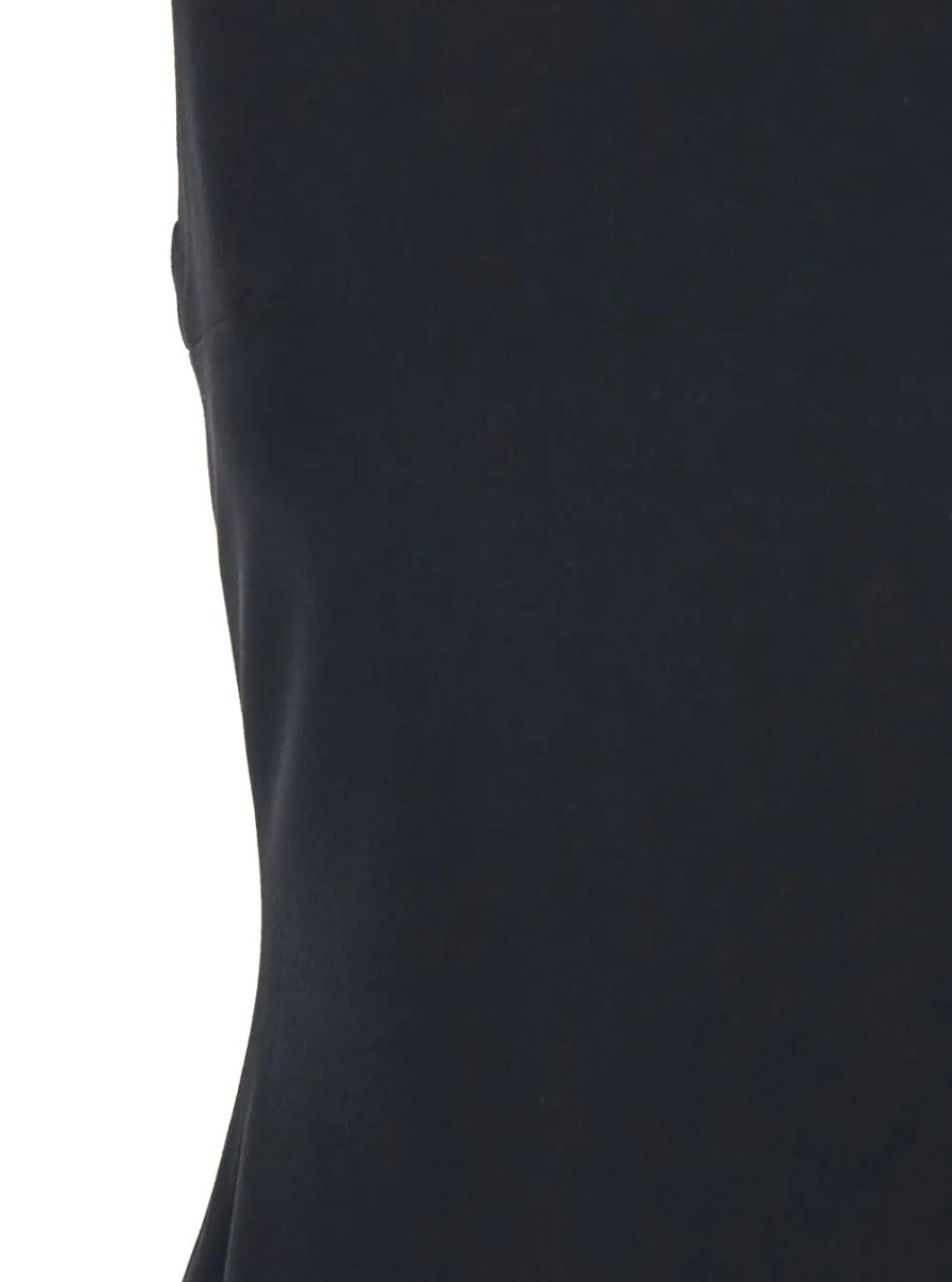 Rochii Black Long Dress with Square Neckline and Cut Out on the Back in Fabric Woman - Img 3