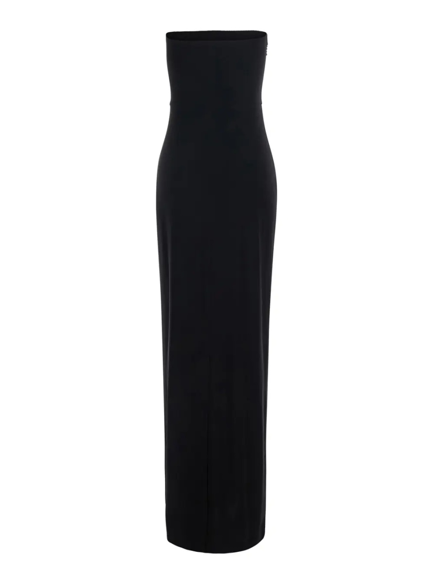 Rochii black Long dress with square neckline and sleeveless design in tech fabric for women - Img 2