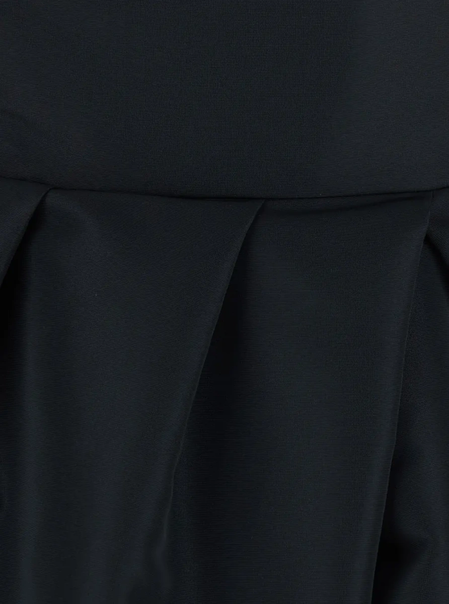 Rochii Black Sleeveless Off-shoulder Dress with Draping on the Front in Tech Fabric for Women - Img 3