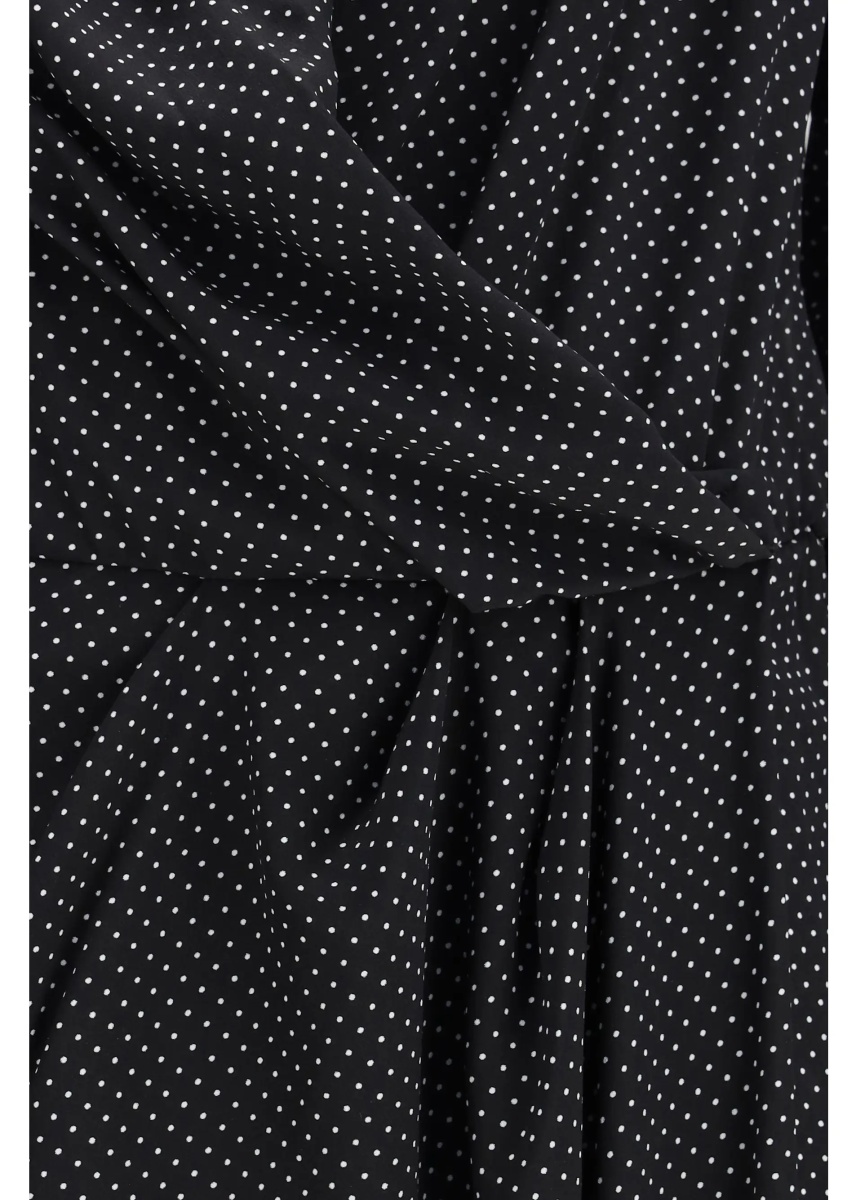 Rochii Criss Cross polka-dot silk crepe de chine long Dress - Img 3