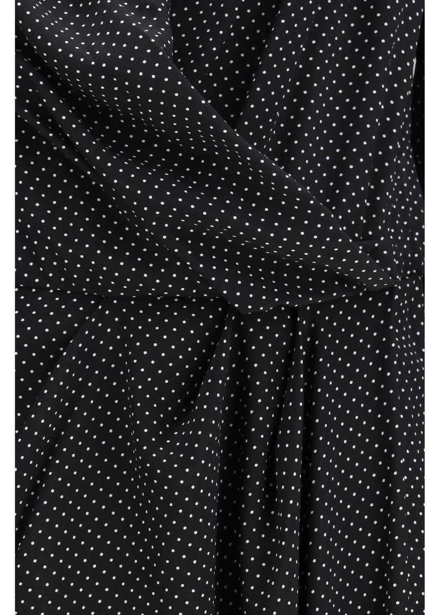 Rochii Criss Cross polka-dot silk crepe de chine long Dress - Img 3