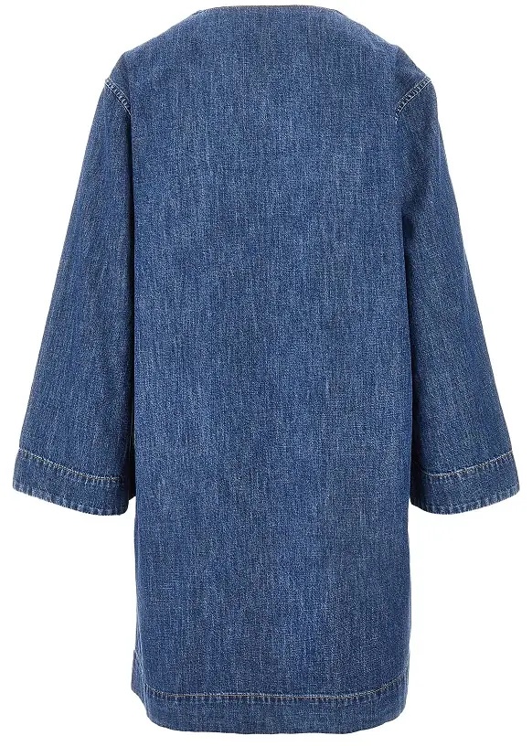 Rochii Denim mini skirt with V Gold details - Img 3