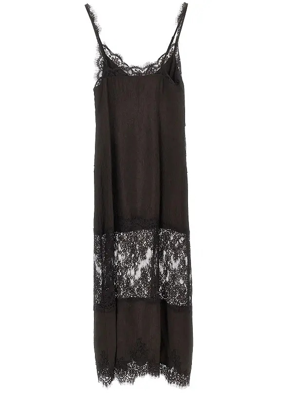 Rochii Jacquard fabric and lace slipdress - Img 3
