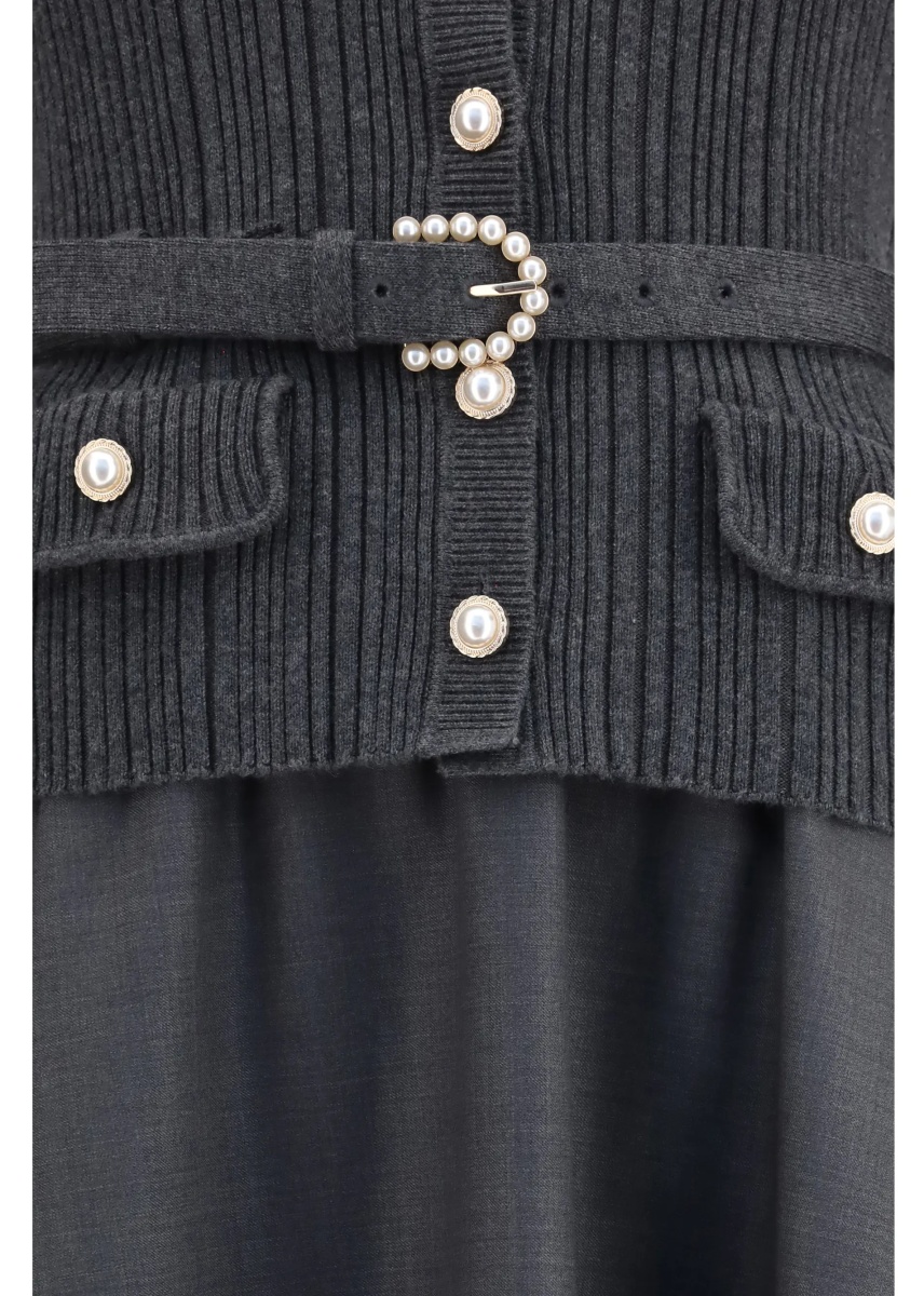 Rochii Knit and twill midi Dress - Img 3
