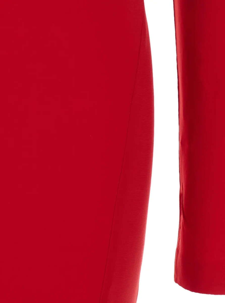 Rochii Long Jumpsuit with Long Sleeves and High Neck Slim Fit in Poly Lycra Red Women - Img 3