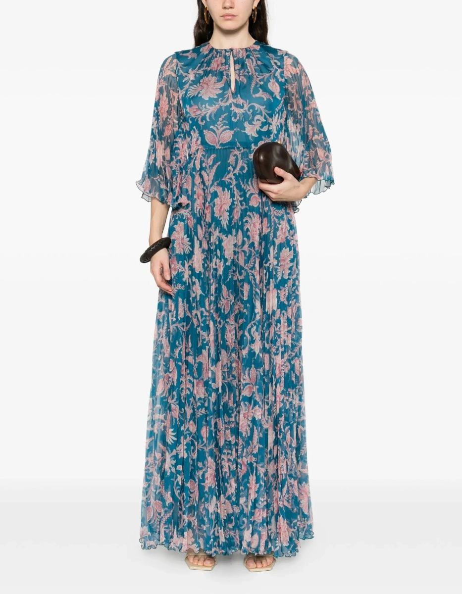 Rochii Maxi pleated Dress with flared sleeves - Img 2