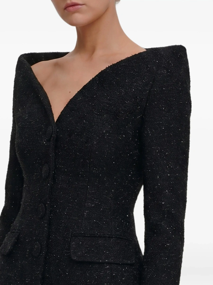 Rochii Metallic Bouclé Satin Maxi Dress - Img 7