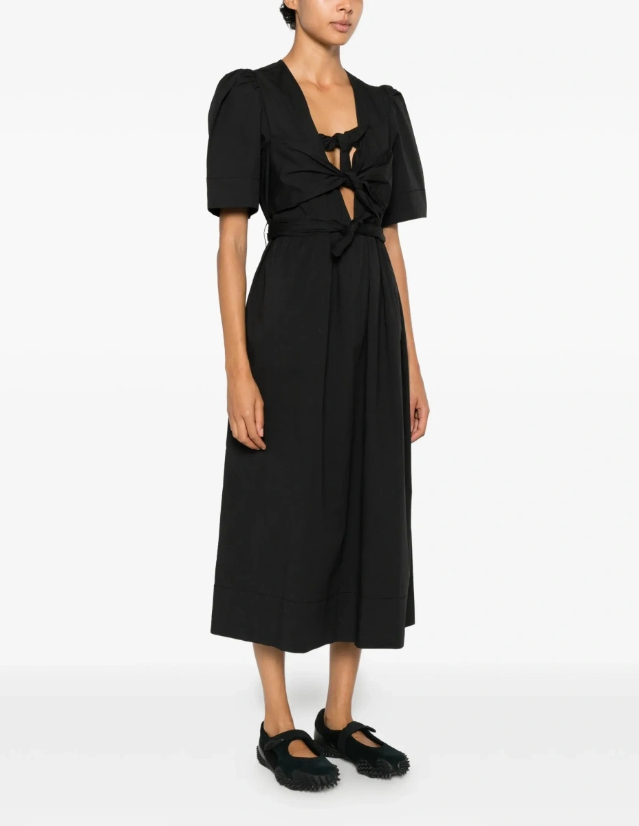Rochii Midi Dress with bows and puff shoulders - Img 5
