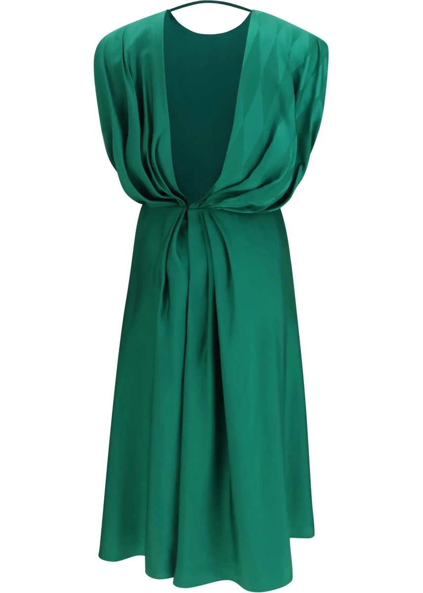 Rochii Midi silk Dress with twist detail - Img 2