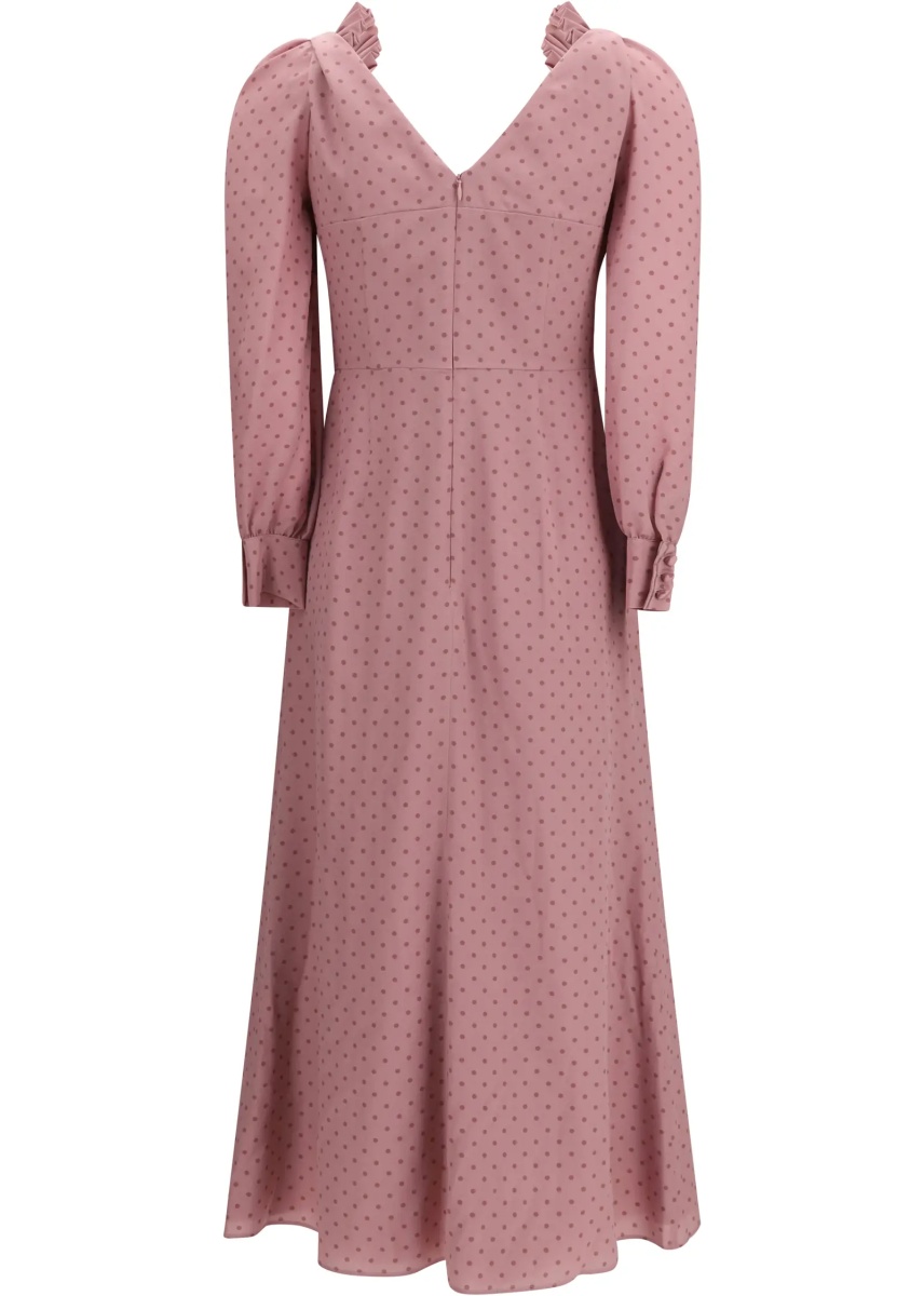 Rochii Polka Dot Midi Dress with Ruffles - Img 2
