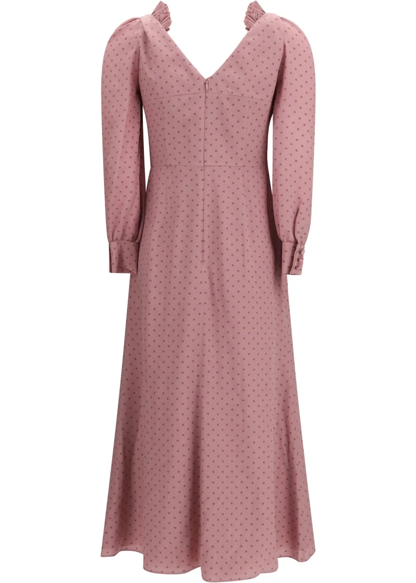 Rochii Polka Dot Midi Dress with Ruffles - Img 2