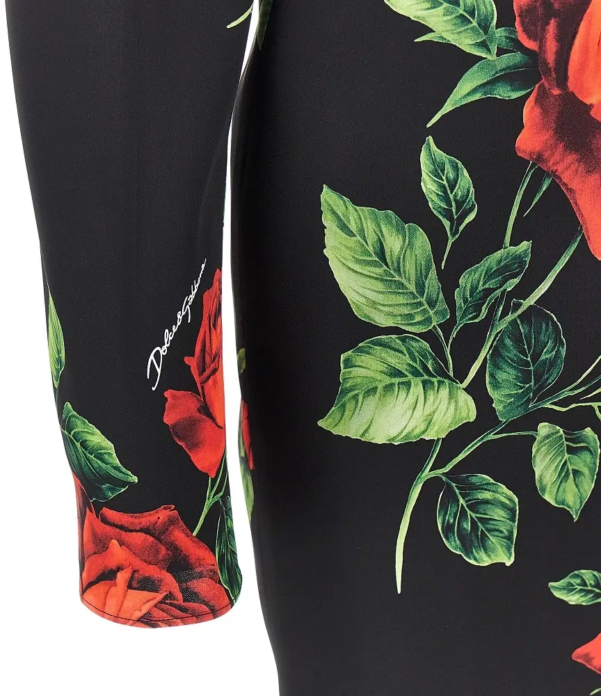 Rochii Roses print charmeuse midi dress - Img 2