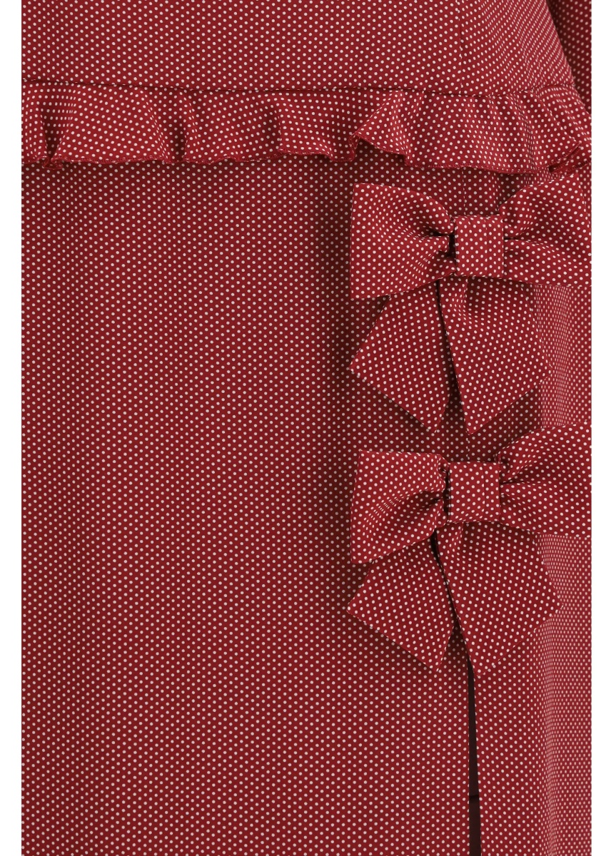 Rochii Silk polka-dot midi Dress with appliqué bows - Img 3