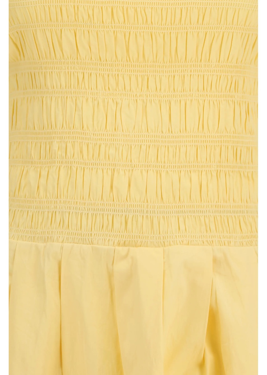Rochii Stretch cotton mini Dress with balloon sleeves - Img 3