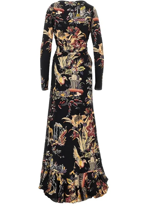 Rochii Stretch viscose long dress with print - Img 3