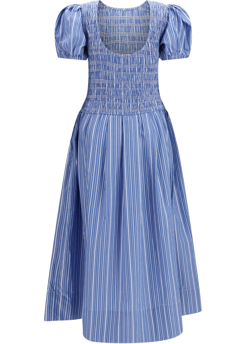 Rochii Striped cotton Dress with puff sleeves - Img 2