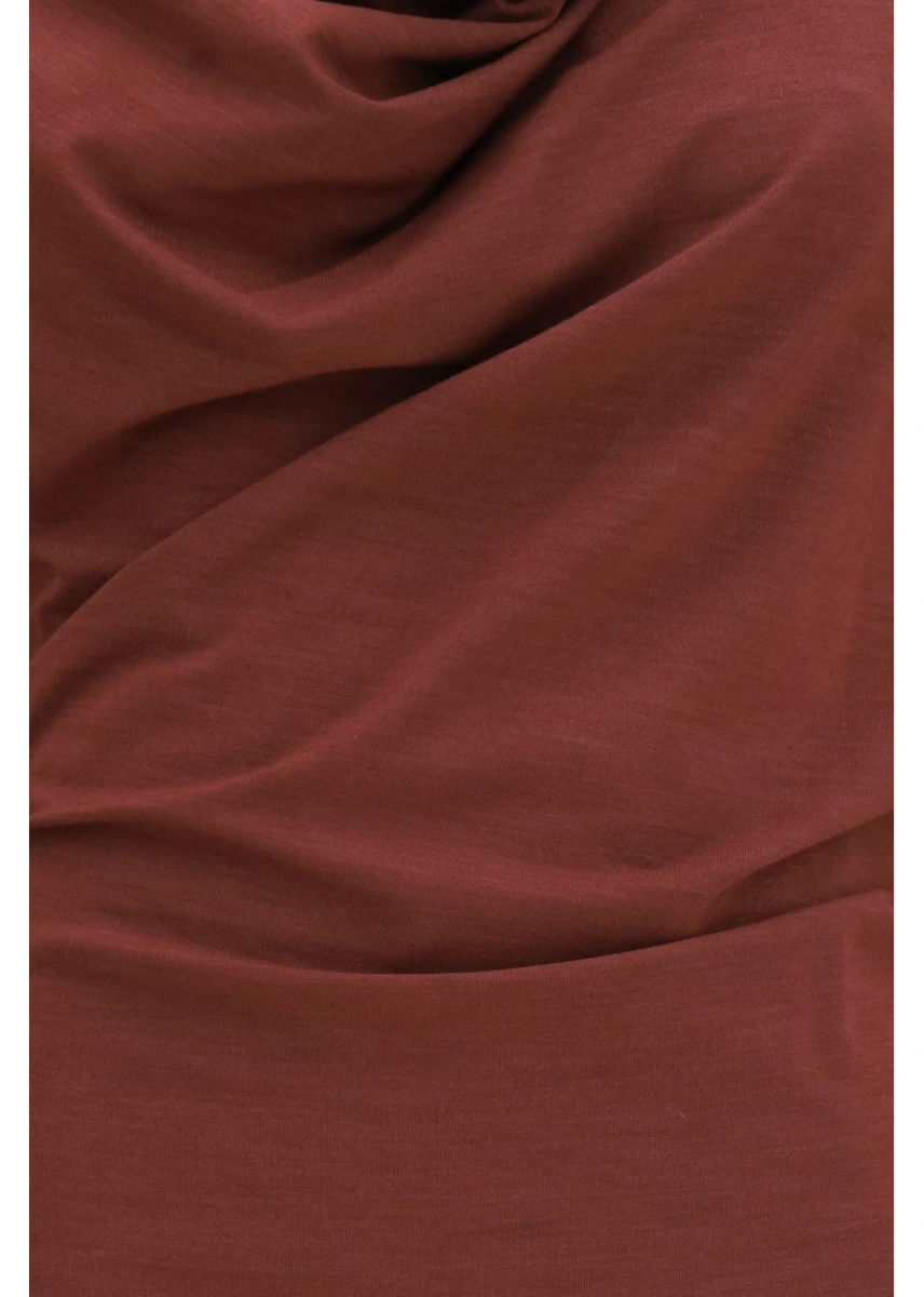 Rochii Techno wool jersey Draped Dress with monili - Img 3