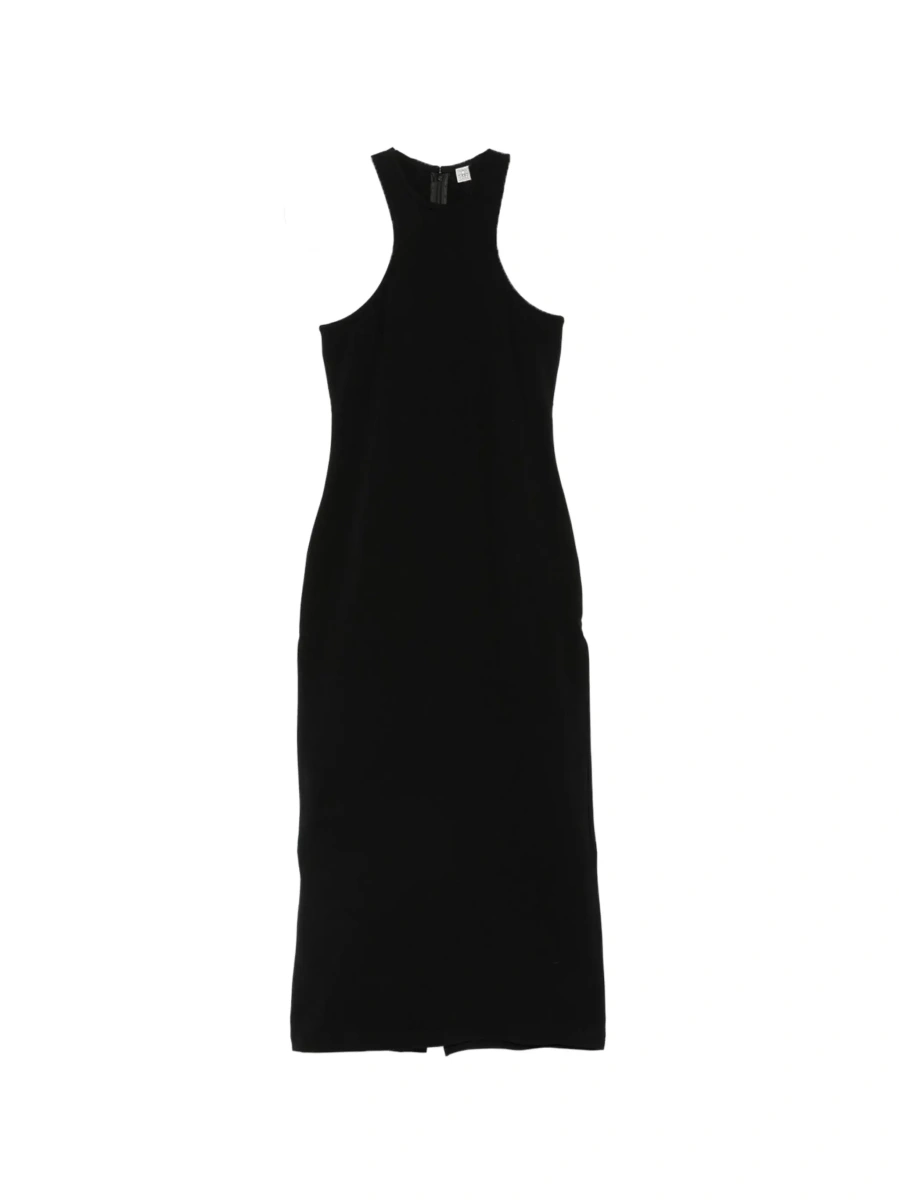 Rochii TOTÊME Black Long dress with racerback in wool blend for women - Img 8