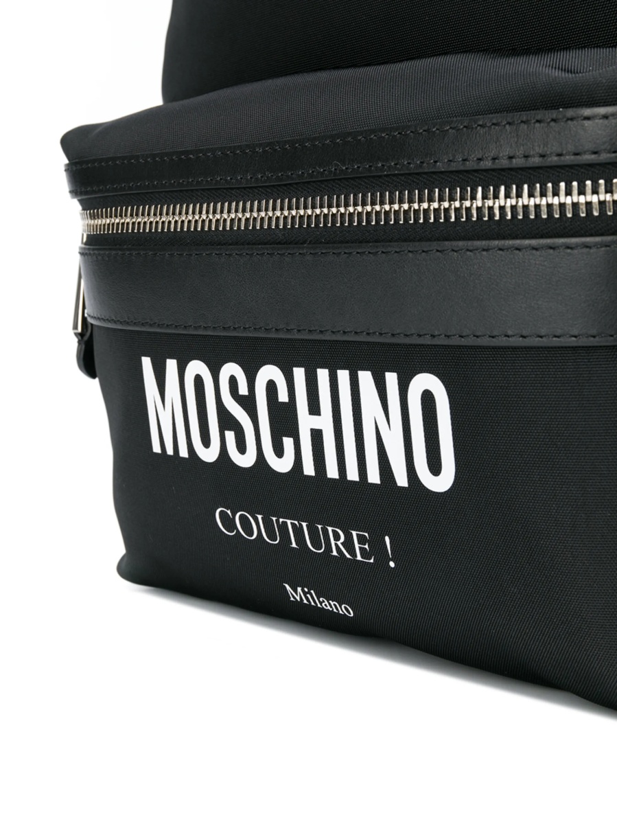 Rucsac Moschino negru din piele si poliamida - Img 4