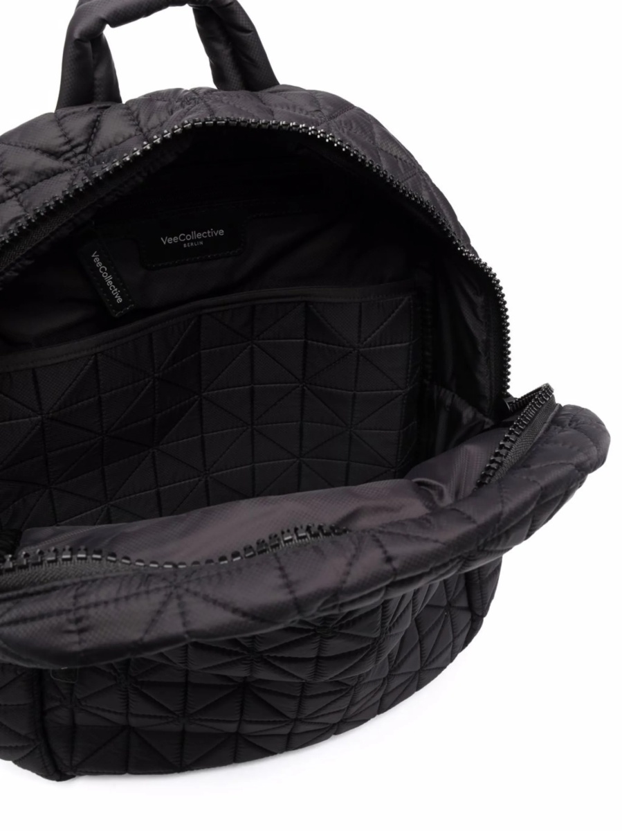 Rucsac VEECOLLECTIVE negru din nylon si piele - Img 5