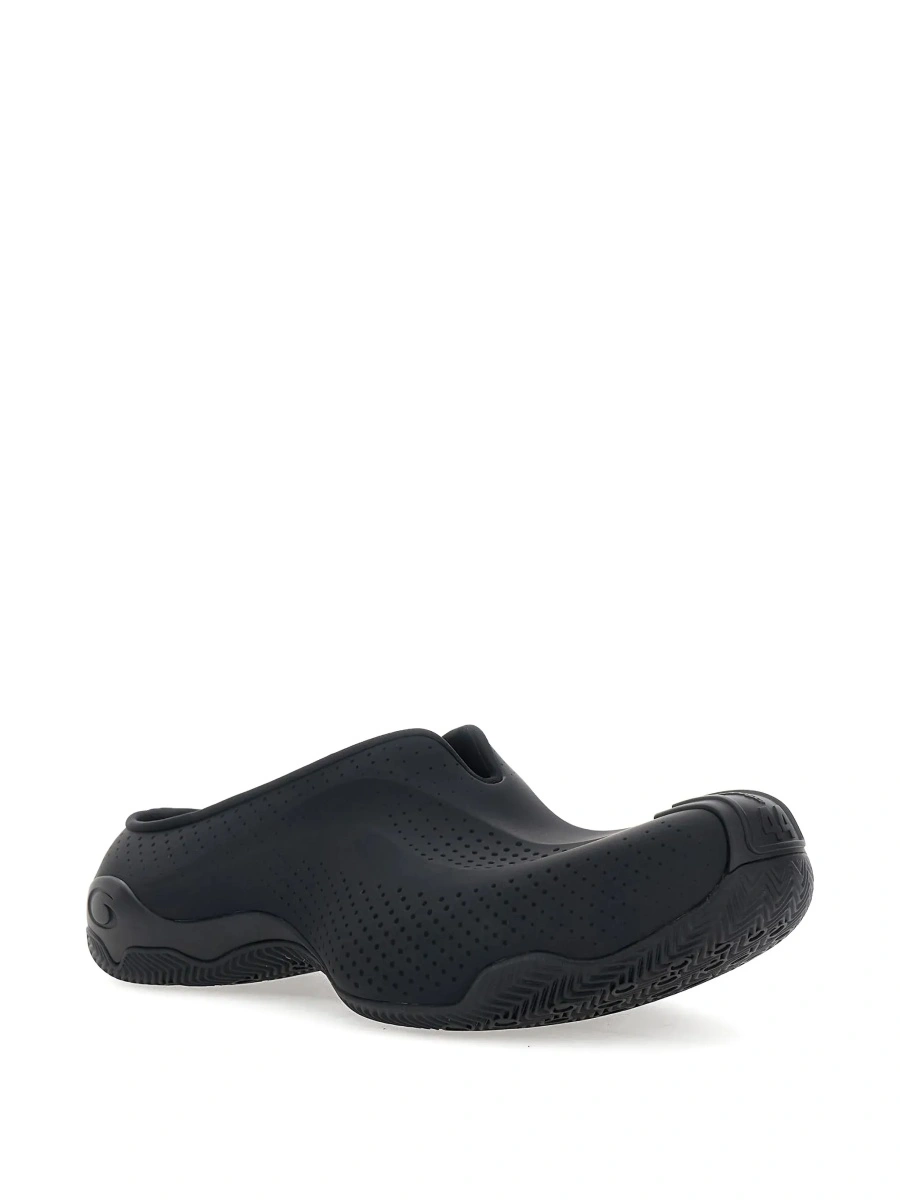 Saboti Mule 'Basketball' Slip-On with Perforated Design in Black Tech Fabric for Men - Img 5