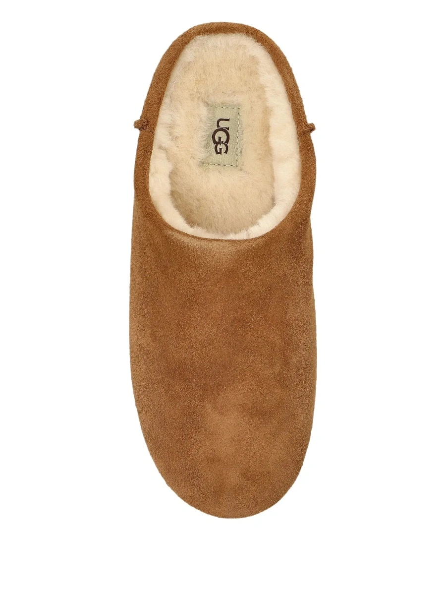 Saboti UGG bej din piele intoarsa si shearling 'Elea' - Img 6