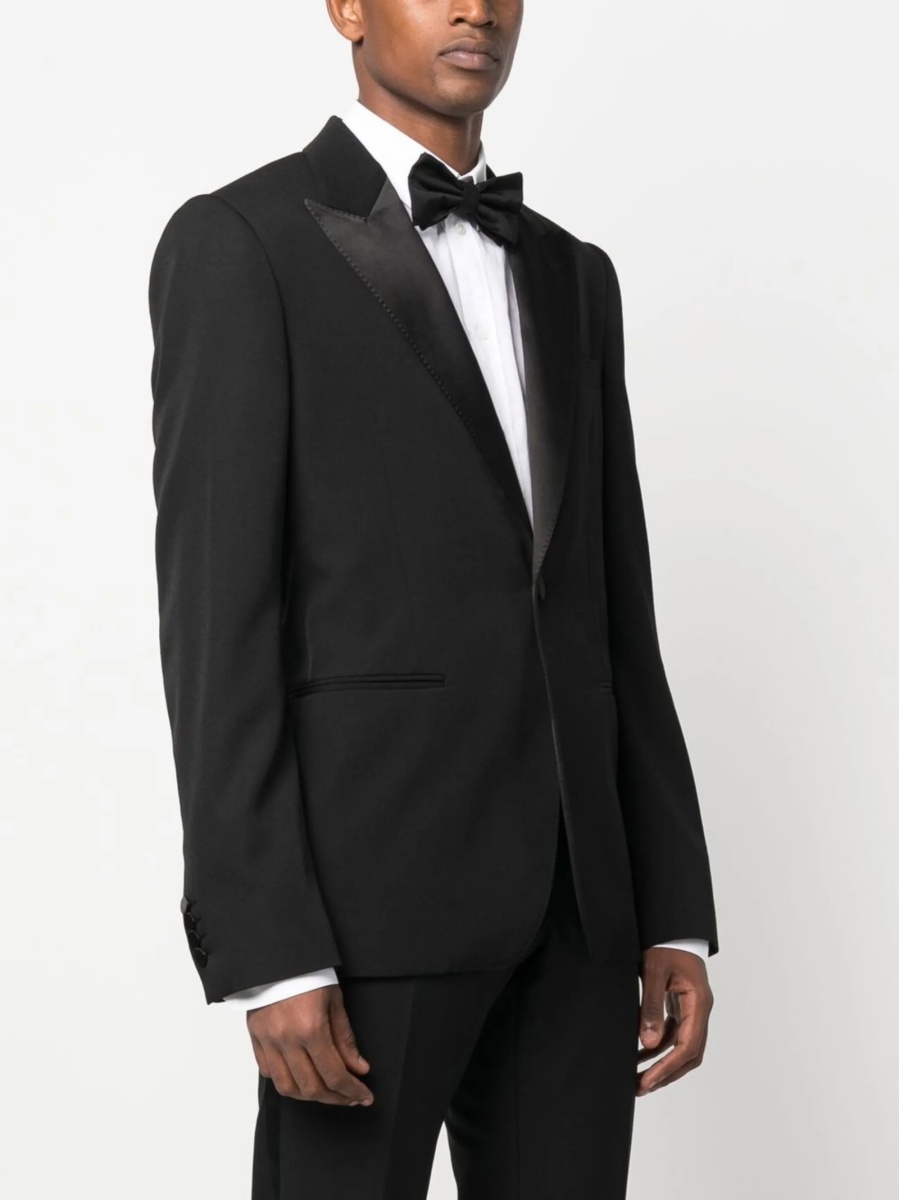 Sacou Alexander McQueen negru din matase si lana - Img 3