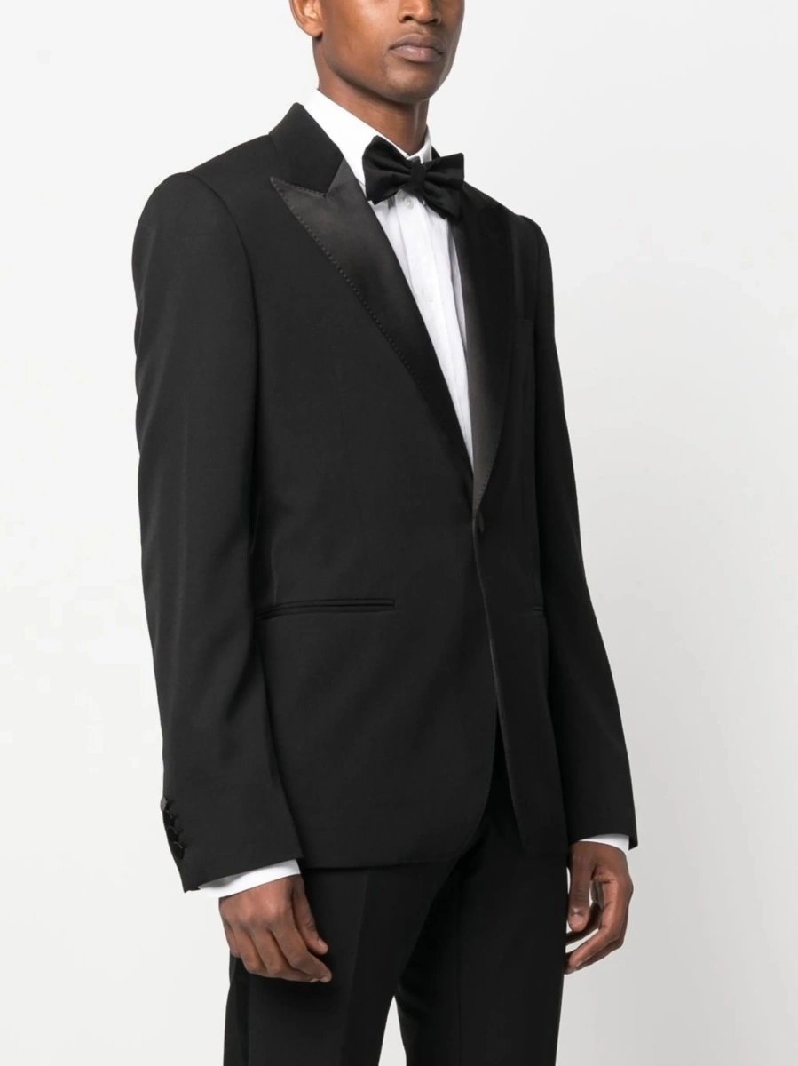 Sacou Alexander McQueen negru din matase si lana - Img 3
