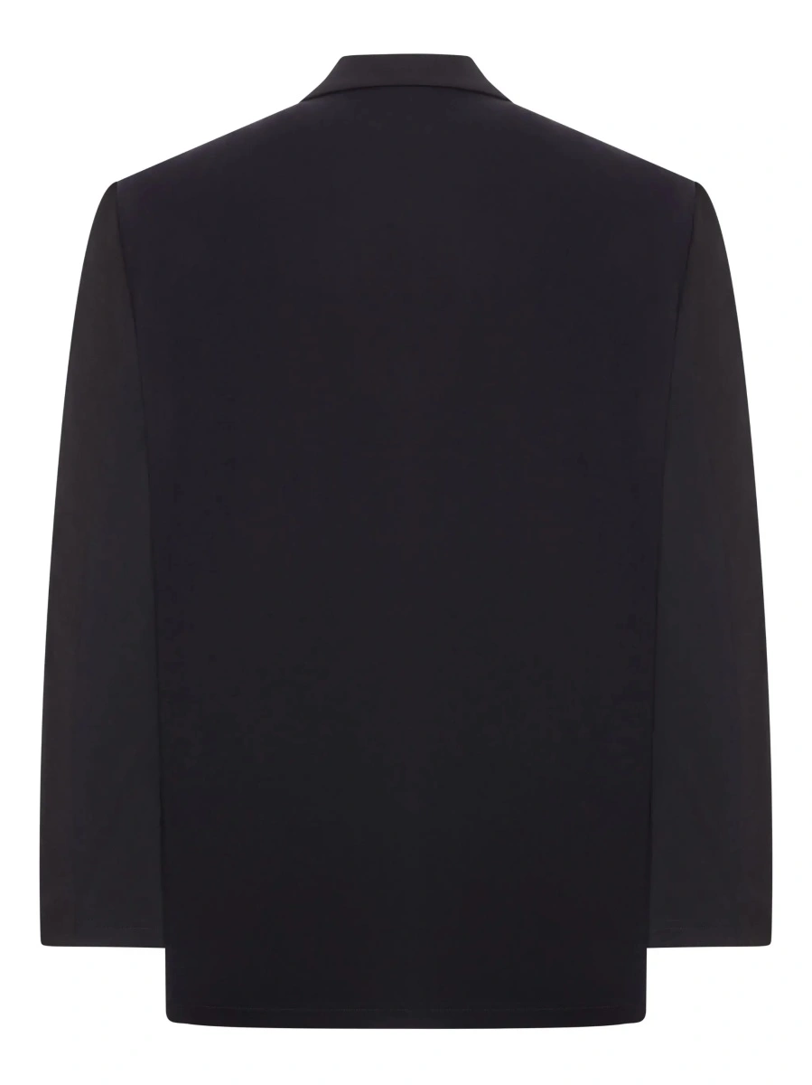 Sacou Black Single-Breasted Jacket with Notched Revers in Wool Man - Img 4