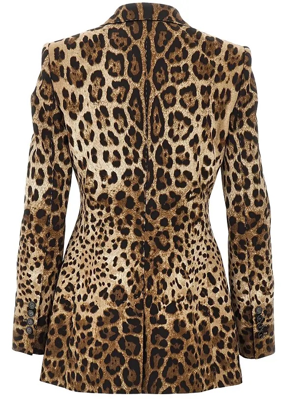 Sacou Double-breasted jacket with animal print - Img 3