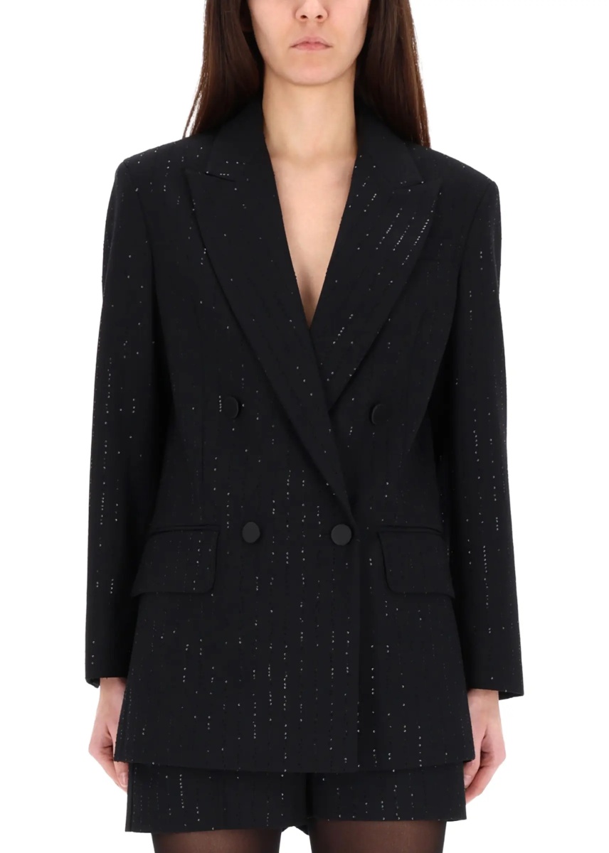 Sacou Double-Breasted Jacket With Rhinestone Details - Img 4